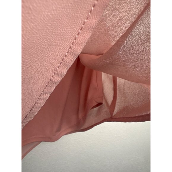 Vintage Pink Ruffled Cap Sleeve Blouse Womens Top Lined Adj Whimsy Fairy Cottag - Picture 10 of 10